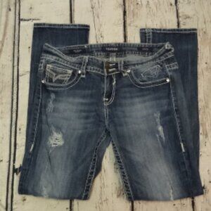 Women's Vigoss 'The Chelsea' Straight Leg Blue Jean w/Decorative Pockets